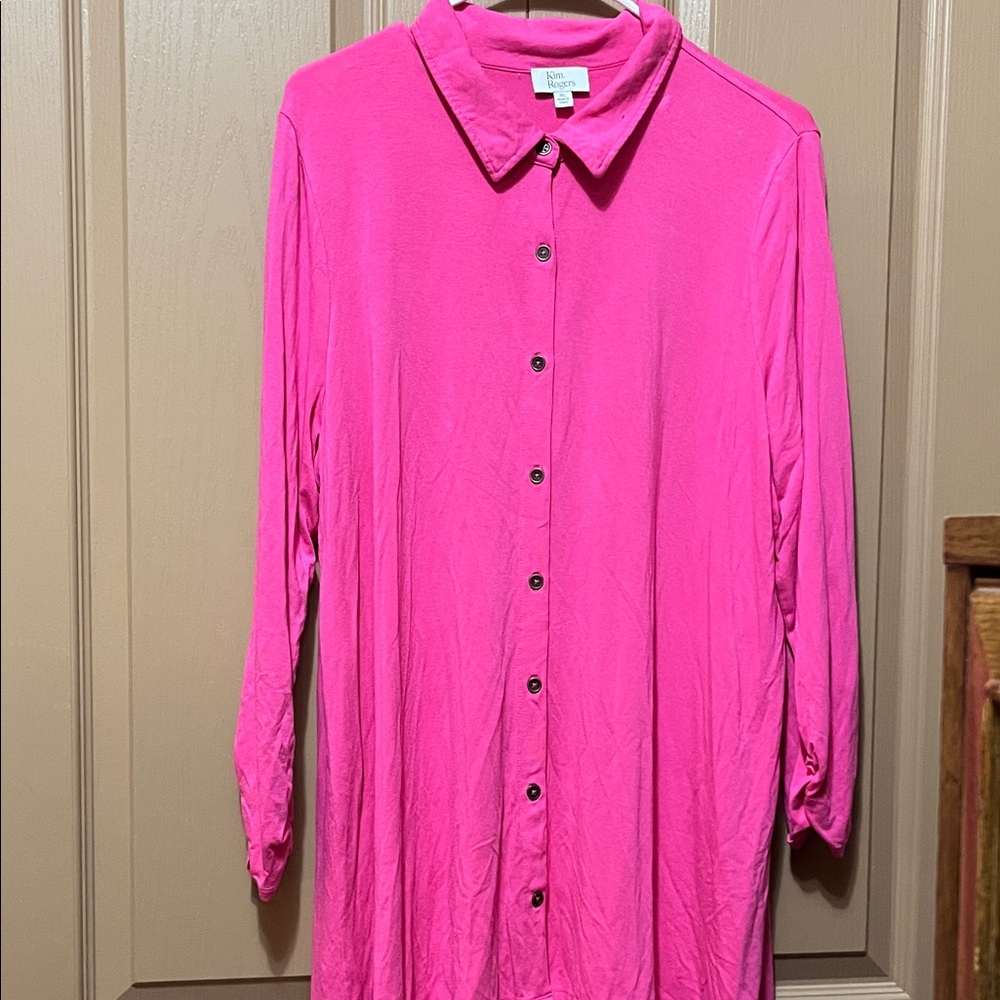 Bright Pink Button-Up Shirt